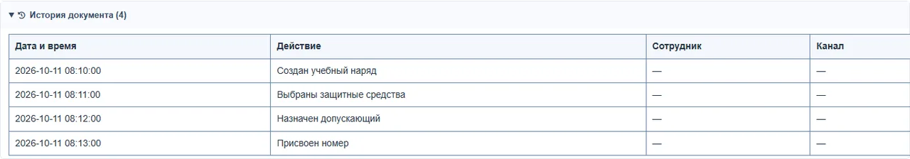 История и контроль. Настоящий интерфейс на синтетических учебных данных.